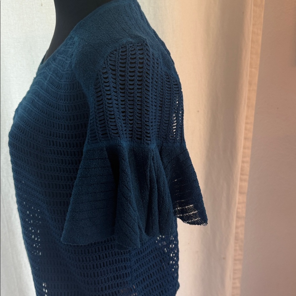 Free People Vibrant Blue Knit Blouse - Picture 4 of 8
